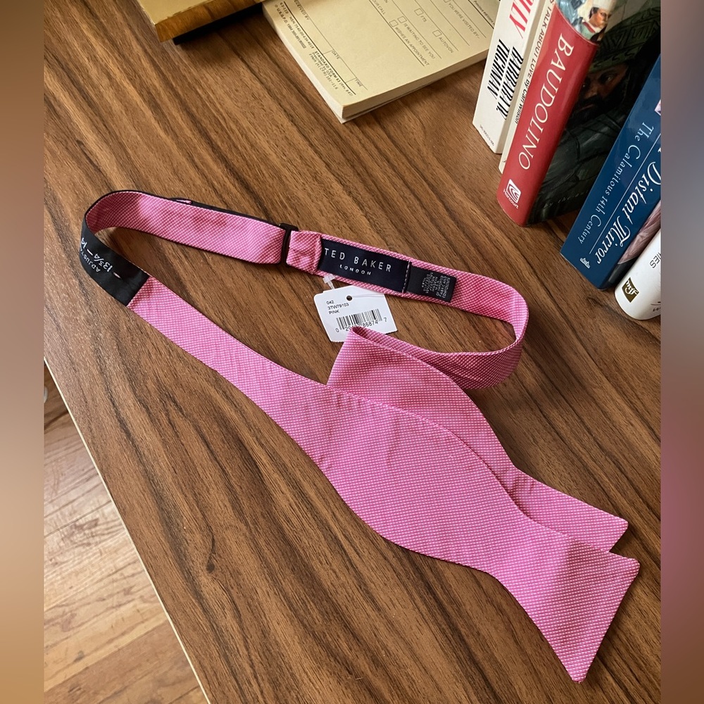 Ted Baker silk bow tie, pink
